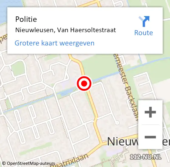 Locatie op kaart van de 112 melding: Politie Nieuwleusen, Van Haersoltestraat op 19 november 2020 08:24