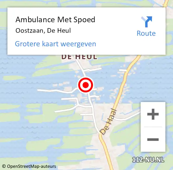 Locatie op kaart van de 112 melding: Ambulance Met Spoed Naar Oostzaan, De Heul op 19 november 2020 09:38