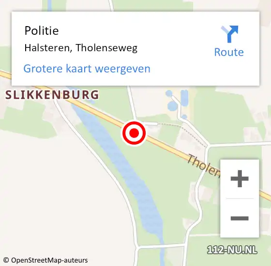 Locatie op kaart van de 112 melding: Politie Halsteren, Tholenseweg op 19 november 2020 12:47