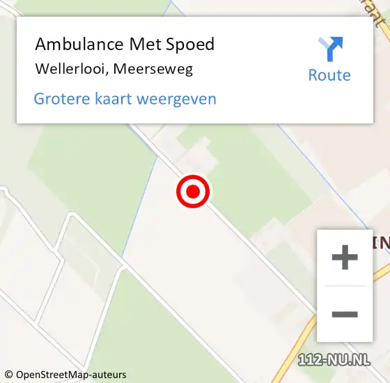 Locatie op kaart van de 112 melding: Ambulance Met Spoed Naar Wellerlooi, Meerseweg op 19 november 2020 13:27