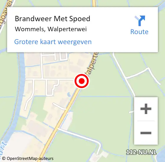 Locatie op kaart van de 112 melding: Brandweer Met Spoed Naar Wommels, Walperterwei op 19 november 2020 13:50