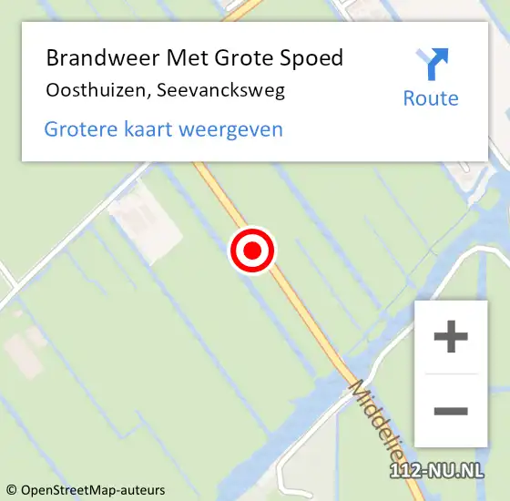 Locatie op kaart van de 112 melding: Brandweer Met Grote Spoed Naar Oosthuizen, Seevancksweg op 19 november 2020 14:14