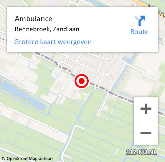 Locatie op kaart van de 112 melding: Ambulance Bennebroek, Zandlaan op 19 november 2020 14:14