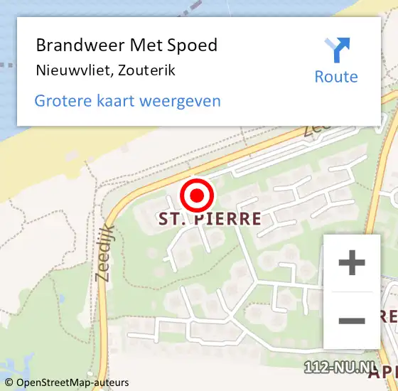 Locatie op kaart van de 112 melding: Brandweer Met Spoed Naar Nieuwvliet, Zouterik op 24 mei 2014 22:05