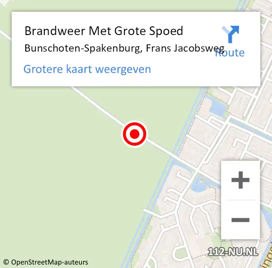 Locatie op kaart van de 112 melding: Brandweer Met Grote Spoed Naar Bunschoten-Spakenburg, Frans Jacobsweg op 19 november 2020 17:13