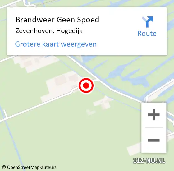 Locatie op kaart van de 112 melding: Brandweer Geen Spoed Naar Zevenhoven, Hogedijk op 24 mei 2014 22:39