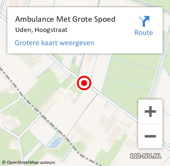 Locatie op kaart van de 112 melding: Ambulance Met Grote Spoed Naar Uden, Hoogstraat op 19 november 2020 19:06