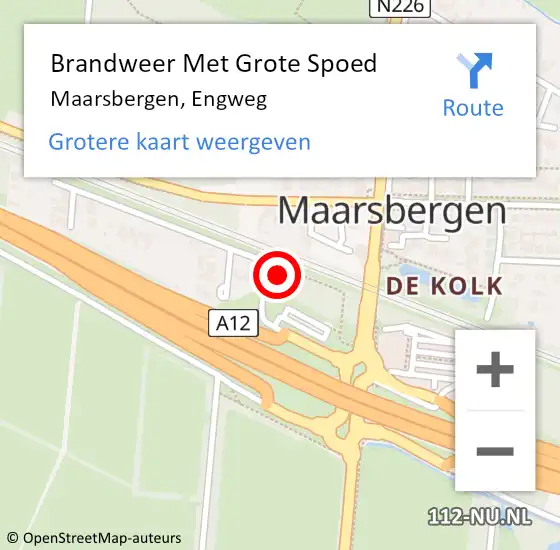 Locatie op kaart van de 112 melding: Brandweer Met Grote Spoed Naar Maarsbergen, Engweg op 19 november 2020 21:59