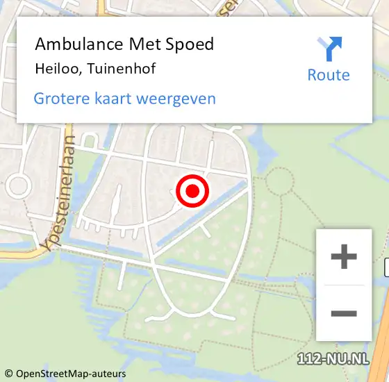 Locatie op kaart van de 112 melding: Ambulance Met Spoed Naar Heiloo, Tuinenhof op 20 november 2020 09:54