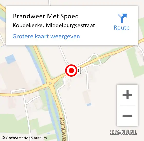 Locatie op kaart van de 112 melding: Brandweer Met Spoed Naar Koudekerke, Middelburgsestraat op 20 november 2020 10:03
