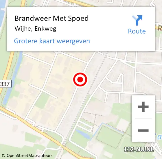 Locatie op kaart van de 112 melding: Brandweer Met Spoed Naar Wijhe, Enkweg op 20 november 2020 10:25