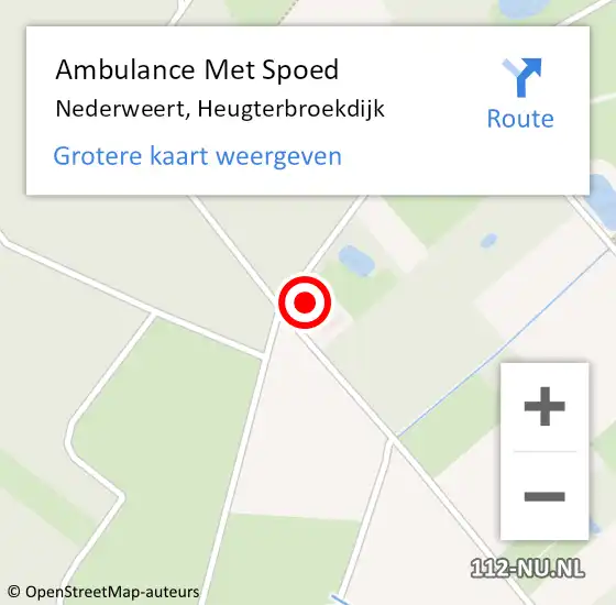 Locatie op kaart van de 112 melding: Ambulance Met Spoed Naar Nederweert, Heugterbroekdijk op 25 mei 2014 00:19