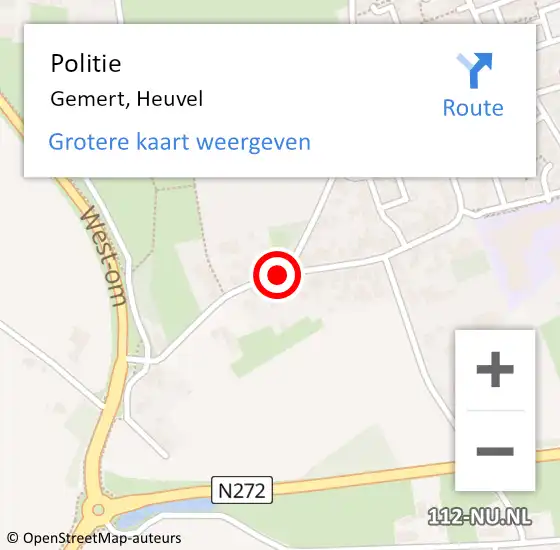 Locatie op kaart van de 112 melding: Politie Gemert, Heuvel op 20 november 2020 16:39