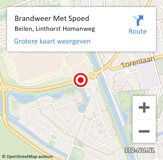 Locatie op kaart van de 112 melding: Brandweer Met Spoed Naar Beilen, Linthorst Homanweg op 25 mei 2014 01:18