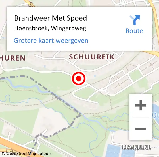 Locatie op kaart van de 112 melding: Brandweer Met Spoed Naar Hoensbroek, Wingerdweg op 20 november 2020 17:29