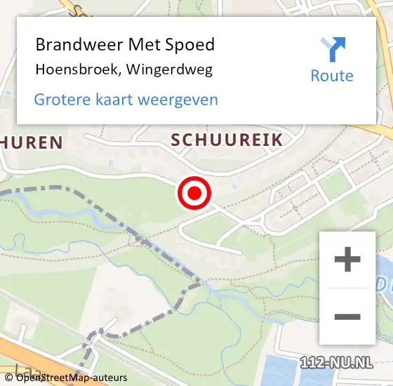 Locatie op kaart van de 112 melding: Brandweer Met Spoed Naar Hoensbroek, Wingerdweg op 20 november 2020 17:47