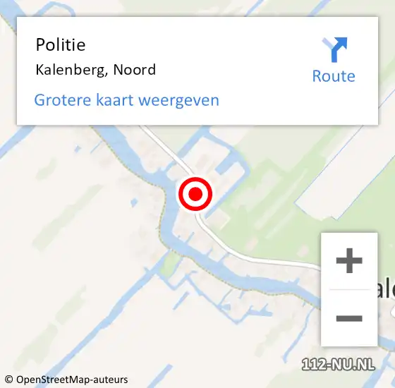 Locatie op kaart van de 112 melding: Politie Kalenberg, Noord op 20 november 2020 18:53