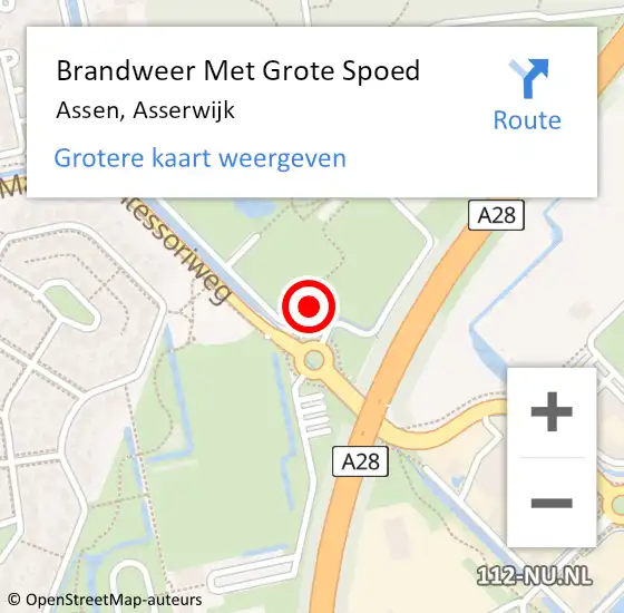 Locatie op kaart van de 112 melding: Brandweer Met Grote Spoed Naar Assen, Asserwijk op 20 november 2020 19:33