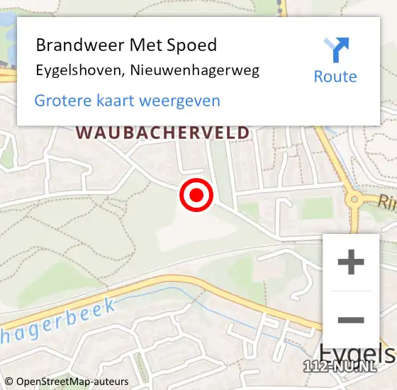 Locatie op kaart van de 112 melding: Brandweer Met Spoed Naar Eygelshoven, Nieuwenhagerweg op 20 november 2020 21:37