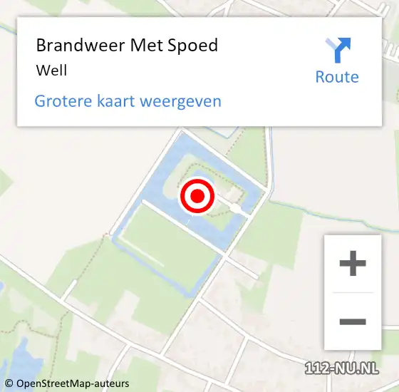 Locatie op kaart van de 112 melding: Brandweer Met Spoed Naar Well op 21 november 2020 09:14