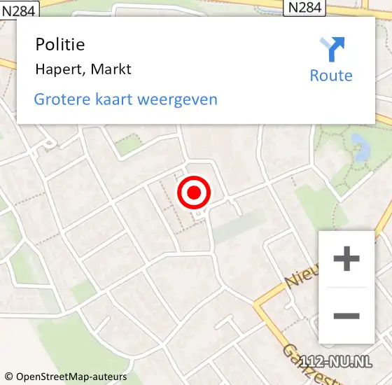 Locatie op kaart van de 112 melding: Politie Hapert, Markt op 21 november 2020 09:53