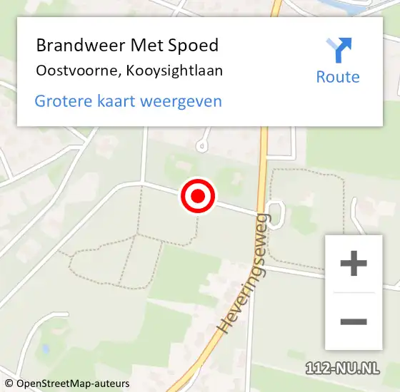 Locatie op kaart van de 112 melding: Brandweer Met Spoed Naar Oostvoorne, Kooysightlaan op 21 november 2020 12:26