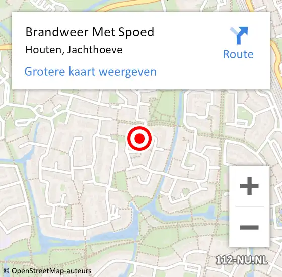 Locatie op kaart van de 112 melding: Brandweer Met Spoed Naar Houten, Jachthoeve op 21 november 2020 13:28