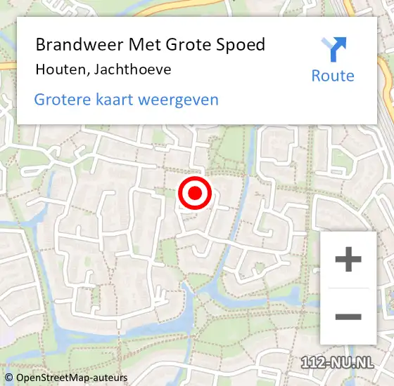 Locatie op kaart van de 112 melding: Brandweer Met Grote Spoed Naar Houten, Jachthoeve op 21 november 2020 13:50