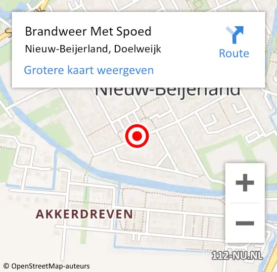 Locatie op kaart van de 112 melding: Brandweer Met Spoed Naar Nieuw-Beijerland, Doelweijk op 21 november 2020 14:35