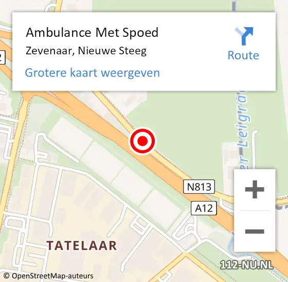 Locatie op kaart van de 112 melding: Ambulance Met Spoed Naar Zevenaar, Nieuwe Steeg op 21 november 2020 14:57