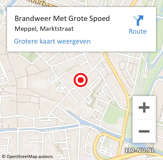 Locatie op kaart van de 112 melding: Brandweer Met Grote Spoed Naar Meppel, Marktstraat op 21 november 2020 16:48