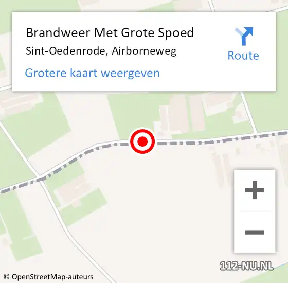 Locatie op kaart van de 112 melding: Brandweer Met Grote Spoed Naar Sint-Oedenrode, Airborneweg op 21 november 2020 17:39