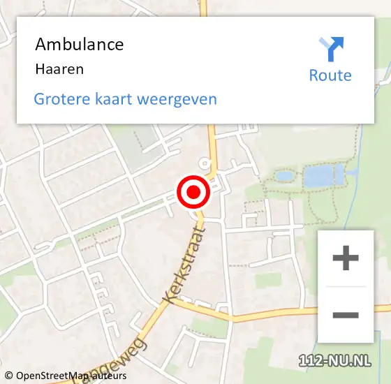 Locatie op kaart van de 112 melding: Ambulance Haaren op 21 november 2020 18:22