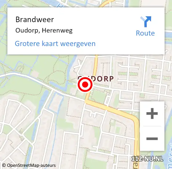 Locatie op kaart van de 112 melding: Brandweer Oudorp, Herenweg op 25 mei 2014 09:04