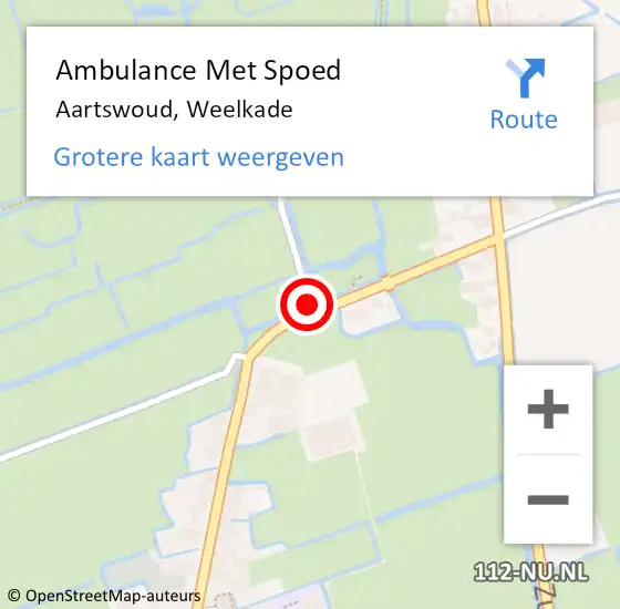 Locatie op kaart van de 112 melding: Ambulance Met Spoed Naar Aartswoud, Weelkade op 25 mei 2014 09:08