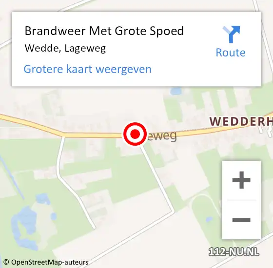 Locatie op kaart van de 112 melding: Brandweer Met Grote Spoed Naar Wedde, Lageweg op 22 november 2020 03:07