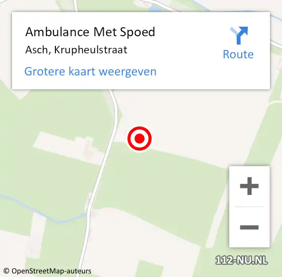 Locatie op kaart van de 112 melding: Ambulance Met Spoed Naar Asch, Krupheulstraat op 25 mei 2014 09:41