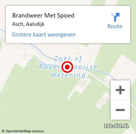 Locatie op kaart van de 112 melding: Brandweer Met Spoed Naar Asch, Aalsdijk op 22 november 2020 09:48