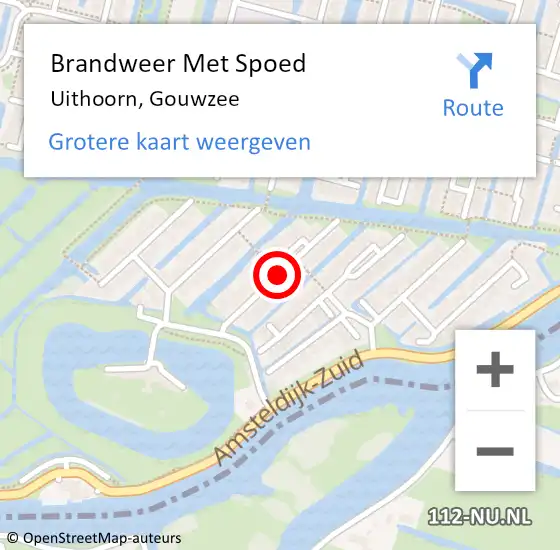 Locatie op kaart van de 112 melding: Brandweer Met Spoed Naar Uithoorn, Gouwzee op 22 november 2020 11:41