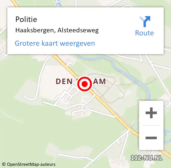 Locatie op kaart van de 112 melding: Politie Haaksbergen, Alsteedseweg op 22 november 2020 12:08