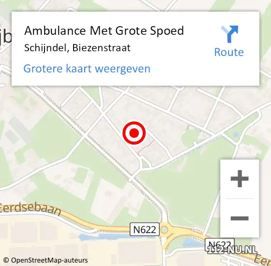 Locatie op kaart van de 112 melding: Ambulance Met Grote Spoed Naar Schijndel, Biezenstraat op 25 mei 2014 10:42