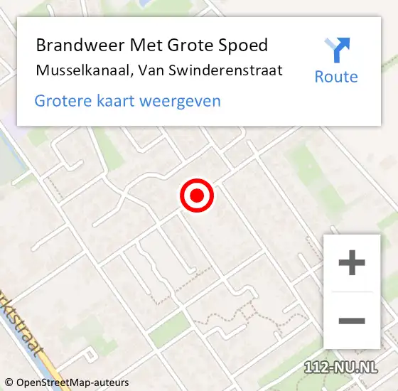 Locatie op kaart van de 112 melding: Brandweer Met Grote Spoed Naar Musselkanaal, Van Swinderenstraat op 22 november 2020 18:03