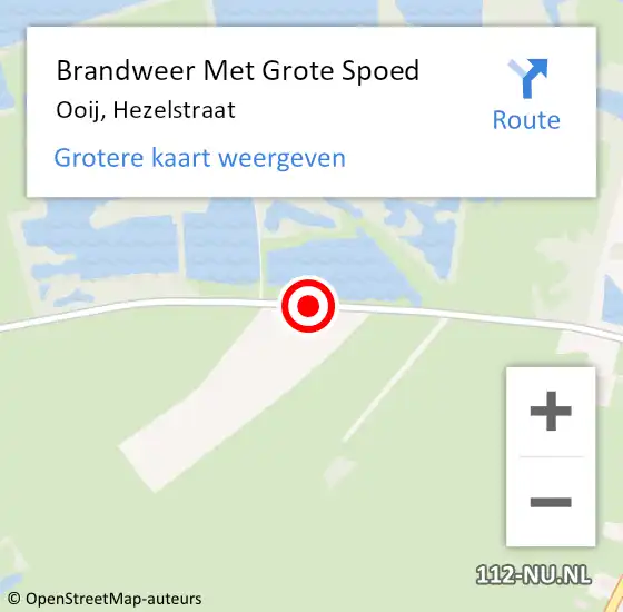 Locatie op kaart van de 112 melding: Brandweer Met Grote Spoed Naar Ooij, Hezelstraat op 22 november 2020 18:48