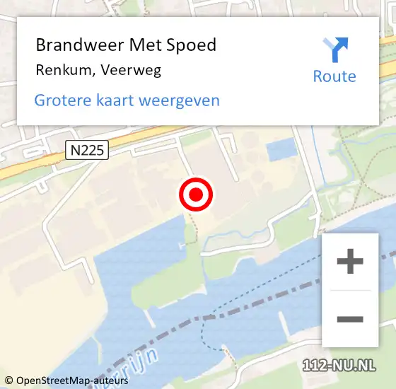 Locatie op kaart van de 112 melding: Brandweer Met Spoed Naar Renkum, Veerweg op 23 november 2020 00:24