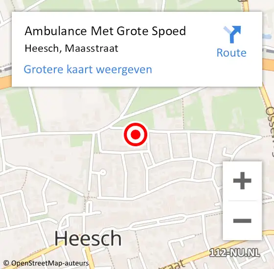 Locatie op kaart van de 112 melding: Ambulance Met Grote Spoed Naar Heesch, Maasstraat op 25 mei 2014 11:11