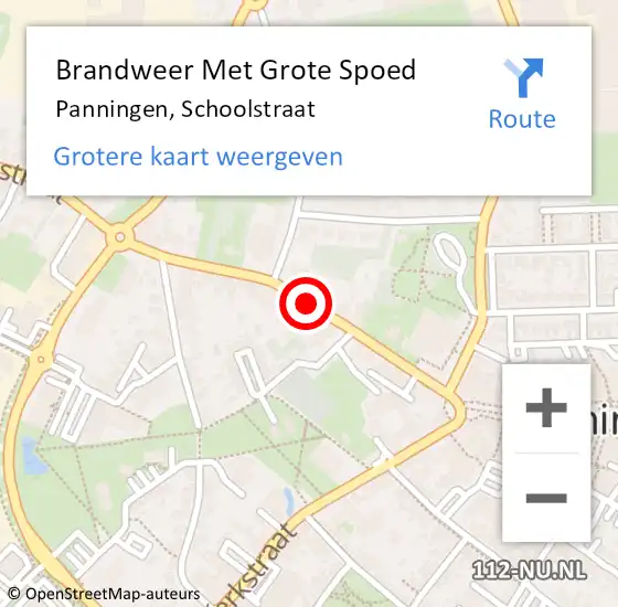 Locatie op kaart van de 112 melding: Brandweer Met Grote Spoed Naar Panningen, Schoolstraat op 23 november 2020 08:06