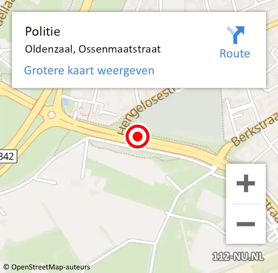 Locatie op kaart van de 112 melding: Politie Oldenzaal, Ossenmaatstraat op 23 november 2020 09:15