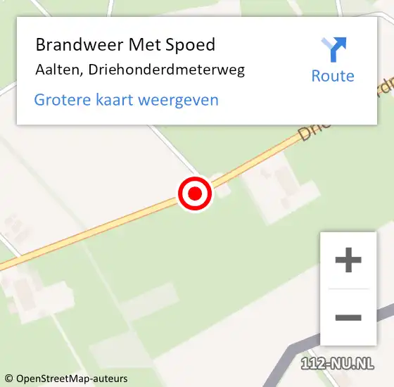 Locatie op kaart van de 112 melding: Brandweer Met Spoed Naar Aalten, Driehonderdmeterweg op 23 november 2020 10:52