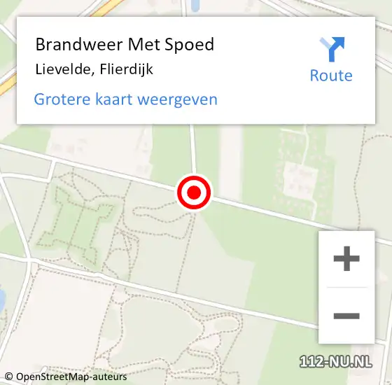 Locatie op kaart van de 112 melding: Brandweer Met Spoed Naar Lievelde, Flierdijk op 23 november 2020 11:02