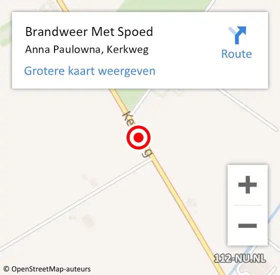 Locatie op kaart van de 112 melding: Brandweer Met Spoed Naar Anna Paulowna, Kerkweg op 23 november 2020 11:07